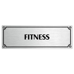 Fitness, 200x66mm, stříbrná popiska s imitacemi šroubků