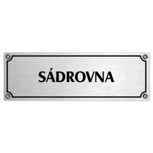 Sádrovna, 200x66mm, stříbrná popiska s imitacemi šroubků