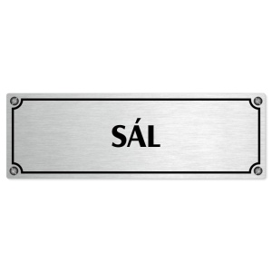 Sál, 240x79mm, stříbrná popiska s imitacemi šroubků