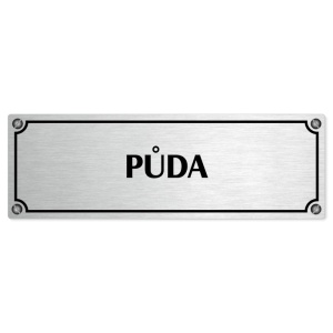 Půda, 240x79mm, stříbrná popiska s imitacemi šroubků