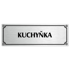 Kuchyňka, 200x66mm, stříbrná popiska s imitacemi šroubků