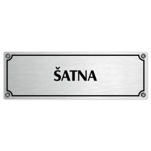 Šatna, 240x79mm, stříbrná popiska s imitacemi šroubků