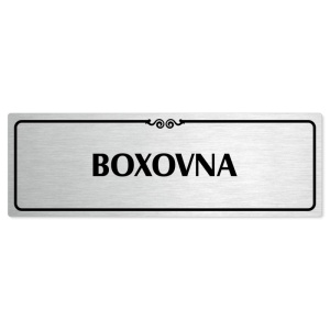 Boxovna, 200x66mm, stříbrná popiska s ozdobou uprostřed