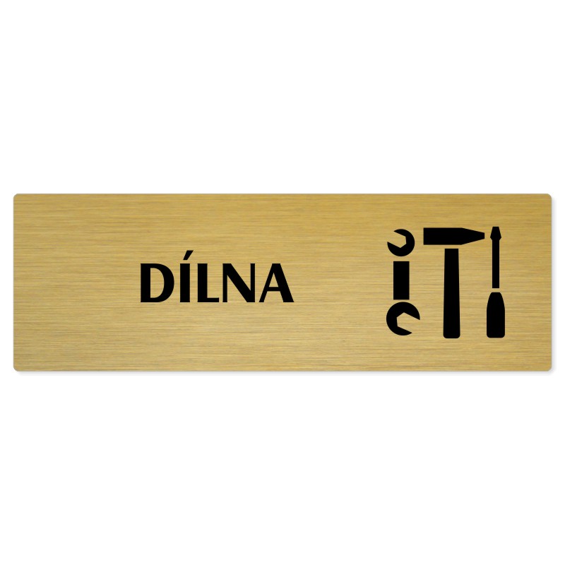 Dílna, 200x66mm, zlatá popiska 