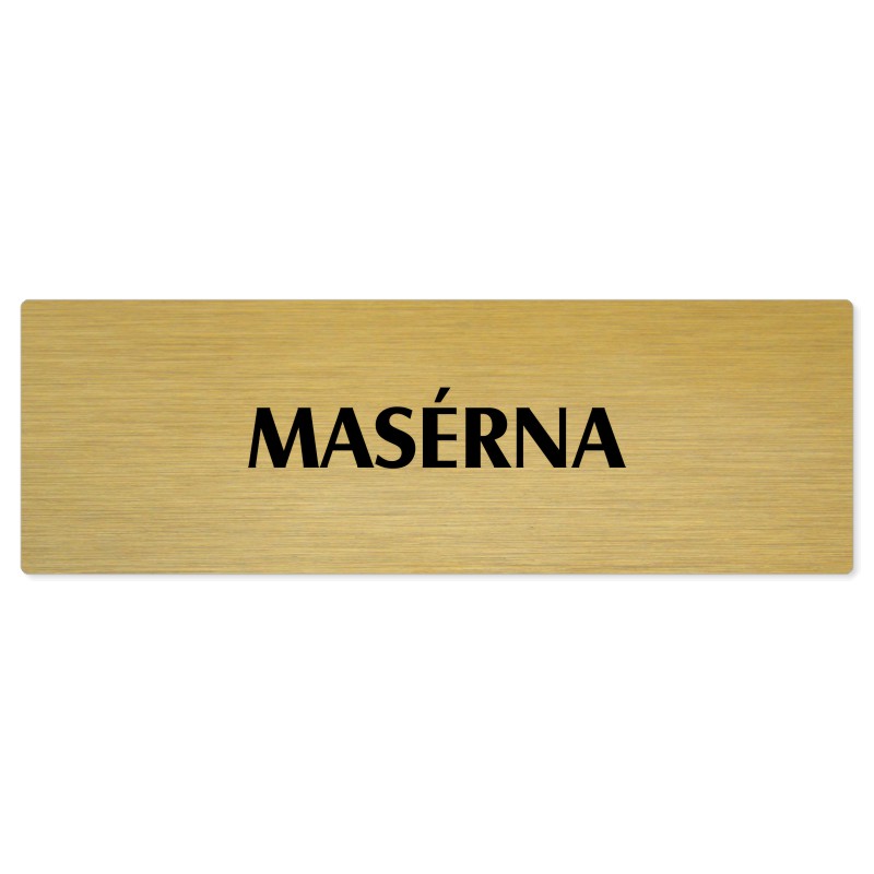 Masérna, 240x79mm, zlatá popiska 