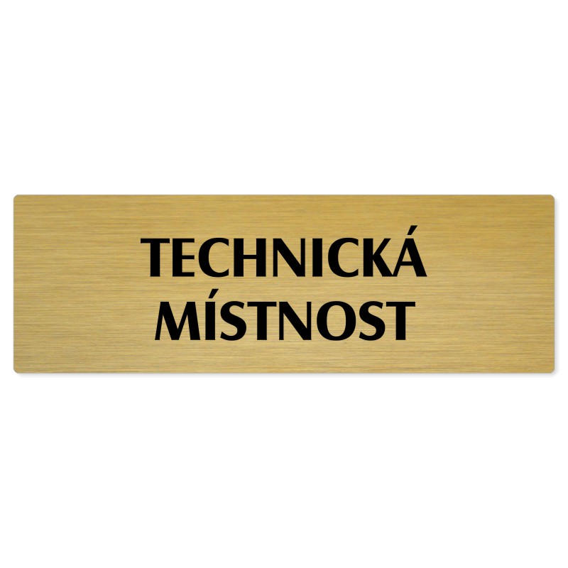 Technická místnost, 200x66mm, zlatá popiska