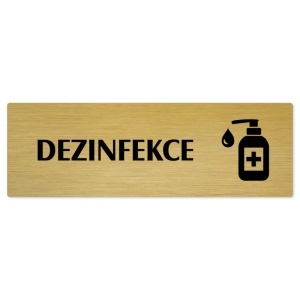 Dezinfekce, 240x79mm, zlatá popiska 