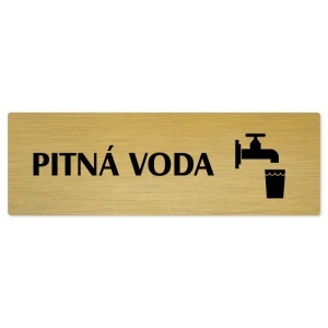 Pitná voda, 240x79mm, zlatá popiska 