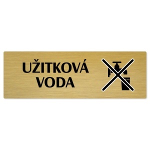 Užitková voda, 240x79mm, zlatá popiska 