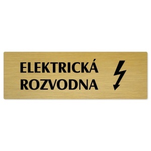 Elektrická rozvodna, 240x79mm, zlatá popiska 
