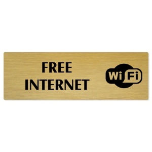Free Internet, 240x79mm, zlatá popiska 