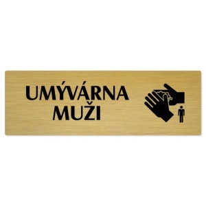 Umývárna muži, 240x79mm, zlatá popiska 