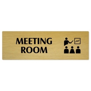 Meeting room, 240x79mm, zlatá popiska 