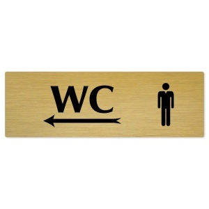 WC muži vlevo, 240x79mm, zlatá popiska 