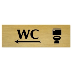 WC vlevo, 240x79mm, zlatá popiska 