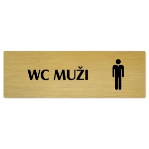 WC muži, 240x79mm, zlatá popiska 