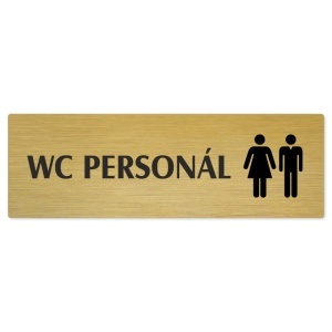 WC personál společné, 240x79mm, zlatá popiska 