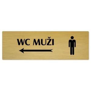 WC muži vlevo, 240x79mm, zlatá popiska 