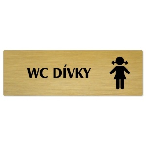 WC dívky, 240x79mm, zlatá popiska 