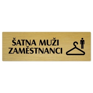 Šatna muži zaměstnanci, 240x79mm, zlatá popiska 