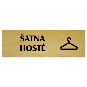 Šatna hosté, 240x79mm, zlatá popiska 
