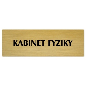 Kabinet fyziky, 240x79mm, zlatá popiska
