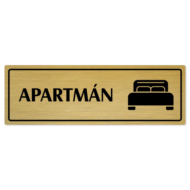 Apartmán, 200x66mm, zlatá popiska s rámečkem