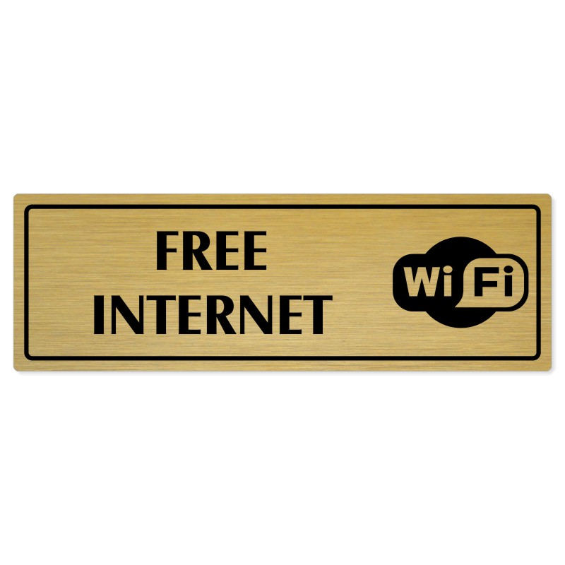 Free Internet, 240x79mm, zlatá popiska s rámečkem