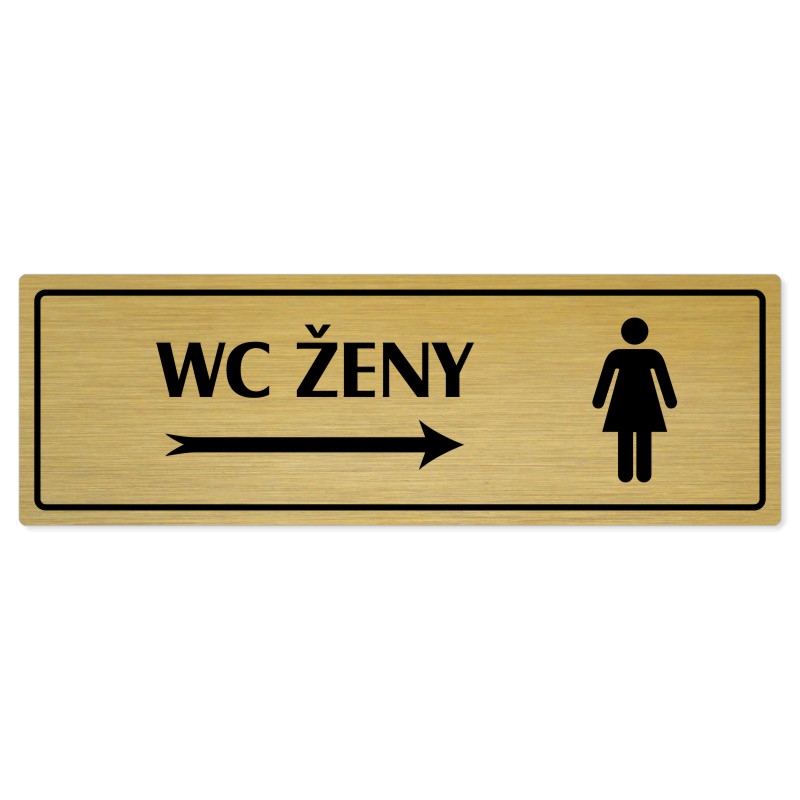 WC ženy vpravo, 240x79mm, zlatá popiska s rámečkem