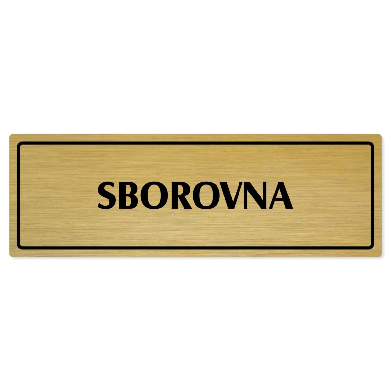 Sborovna, 240x79mm, zlatá popiska s rámečkem