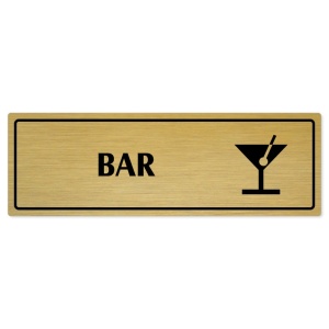 Bar, 200x66mm, zlatá popiska s rámečkem