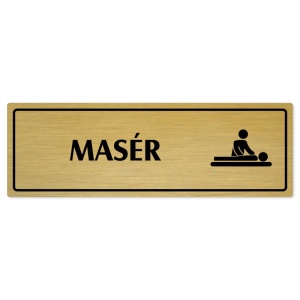 Masér, 240x79mm, zlatá popiska s rámečkem