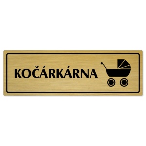 Kočárkárna, 240x79mm, zlatá popiska s rámečkem