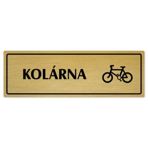 Kolárna, 200x66mm, zlatá popiska s rámečkem