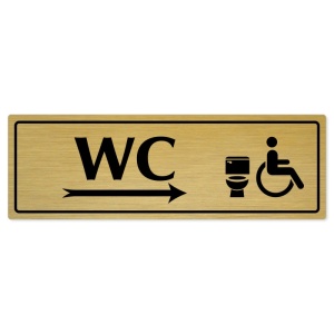 WC invalida vpravo, 240x79mm, zlatá popiska s rámečkem