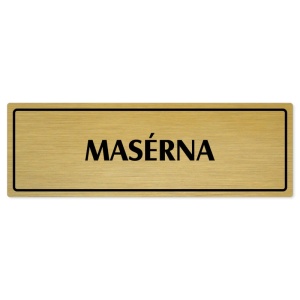 Masérna, 200x66mm, zlatá popiska s rámečkem