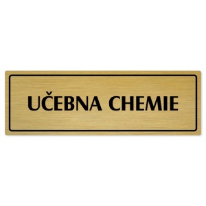 Učebna chemie, 240x79mm, zlatá popiska s rámečkem