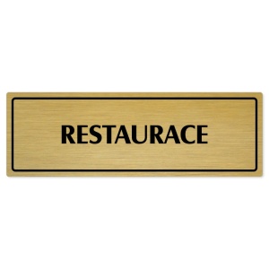 Restaurace, 240x79mm, zlatá popiska s rámečkem