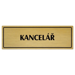 Kancelář, 200x66mm, zlatá popiska s rámečkem