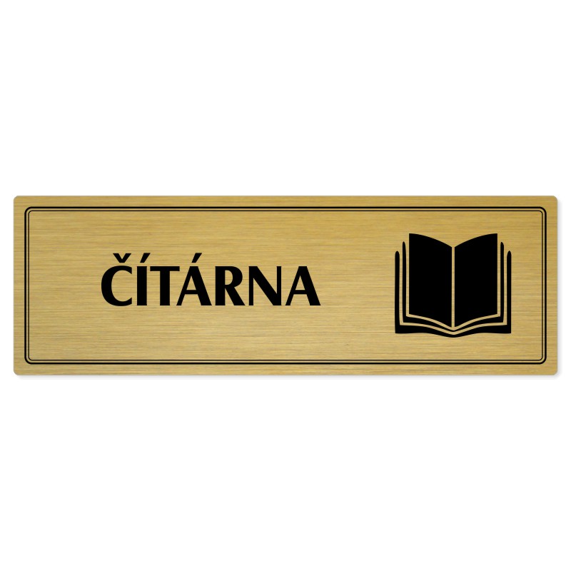 Čítárna, 200x66mm, zlatá popiska s dvojtým rámečkem