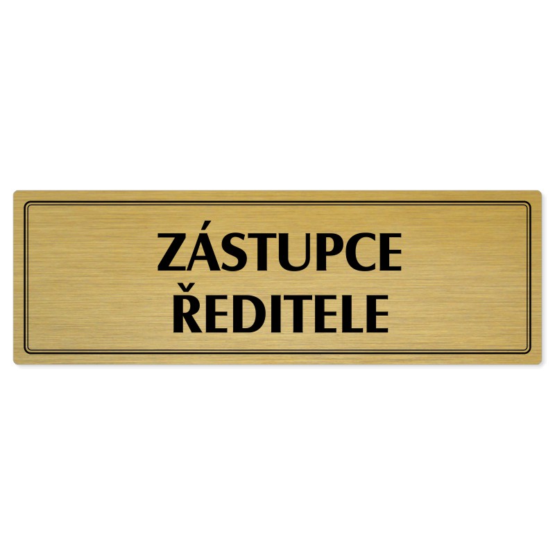 Zástupce ředitele, 200x66mm, zlatá popiska s dvojtým rámečkem