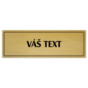 Váš text, 240x79mm, zlatá popiska s dvojtým rámečkem
