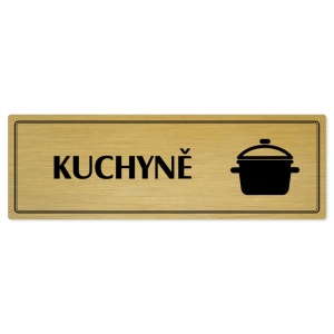 Kuchyně, 240x79mm, zlatá popiska s dvojtým rámečkem