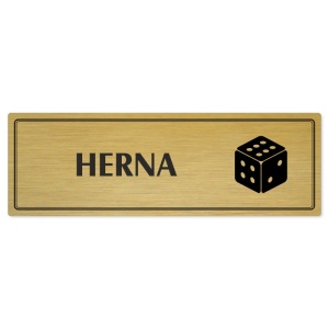 Herna, 200x66mm, zlatá popiska s dvojtým rámečkem