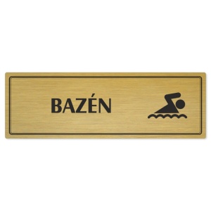 Bazén, 240x79mm, zlatá popiska s dvojtým rámečkem