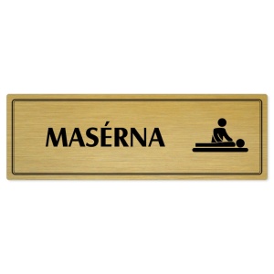 Masérna, 200x66mm, zlatá popiska s dvojtým rámečkem