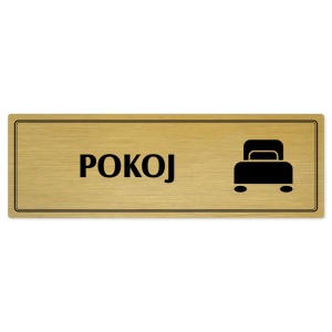 Pokoj, 200x66mm, zlatá popiska s dvojtým rámečkem