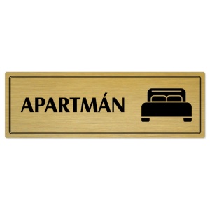 Apartmán, 200x66mm, zlatá popiska s dvojtým rámečkem