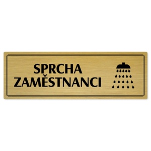 Sprcha zaměstnanci, 200x66mm, zlatá popiska s dvojtým rámečkem