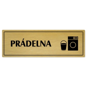 Prádelna, 200x66mm, zlatá popiska s dvojtým rámečkem